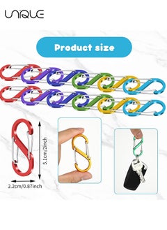 Unique 12 Pcs S Shaped Small Carabiner Clips Metal Double Snap Hook Outdoor Anti Theft Backpack Buckle Locking Carabiner S Shaped Carabiner AntiTheft Outdoor Camping Backpack Buckle  - Image 2