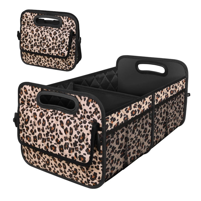 Deosk Car Trunk Organzier for suv,Car Organziers and Storage with 6 Big Pocket for Women/Men 50L Waterproof Polyester Trunk Organzier for Minivan/Truck(Medium,Leopard print) - Image 1