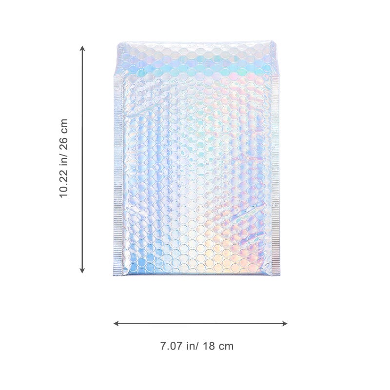 Holographic Aluminum Foil Bubble Pouch 18x23cm Shockproof Courier Shipping Packaging Bags 25 Pieces - Image 3