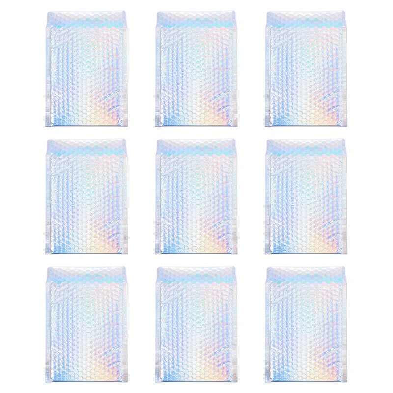 Holographic Aluminum Foil Bubble Pouch 18x23cm Shockproof Courier Shipping Packaging Bags 25 Pieces - Image 2