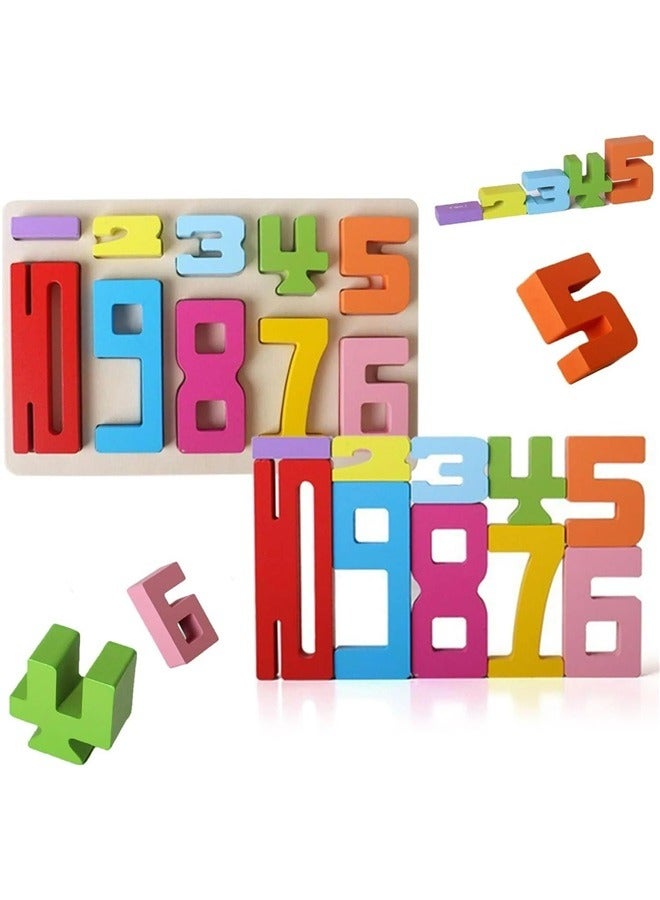 10 PCS Wooden Number Building Blocks,Digit Blocks,Friends of Ten Blocks - Image 1