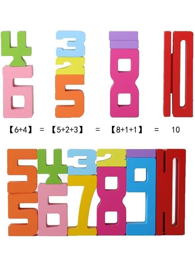10 PCS Wooden Number Building Blocks,Digit Blocks,Friends of Ten Blocks - Image 3