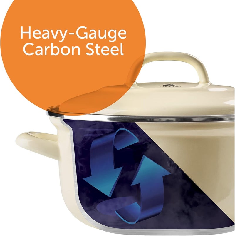 BK Indigo 22cm/3.3 Litre Round Casserole, Cream - Image 4