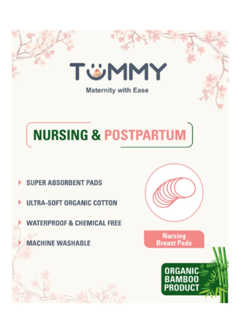 TUMMY TUMMY Organic Cotton Reusable Maternity And Nursing Pads Nipple Covers Moms - Pack of 12