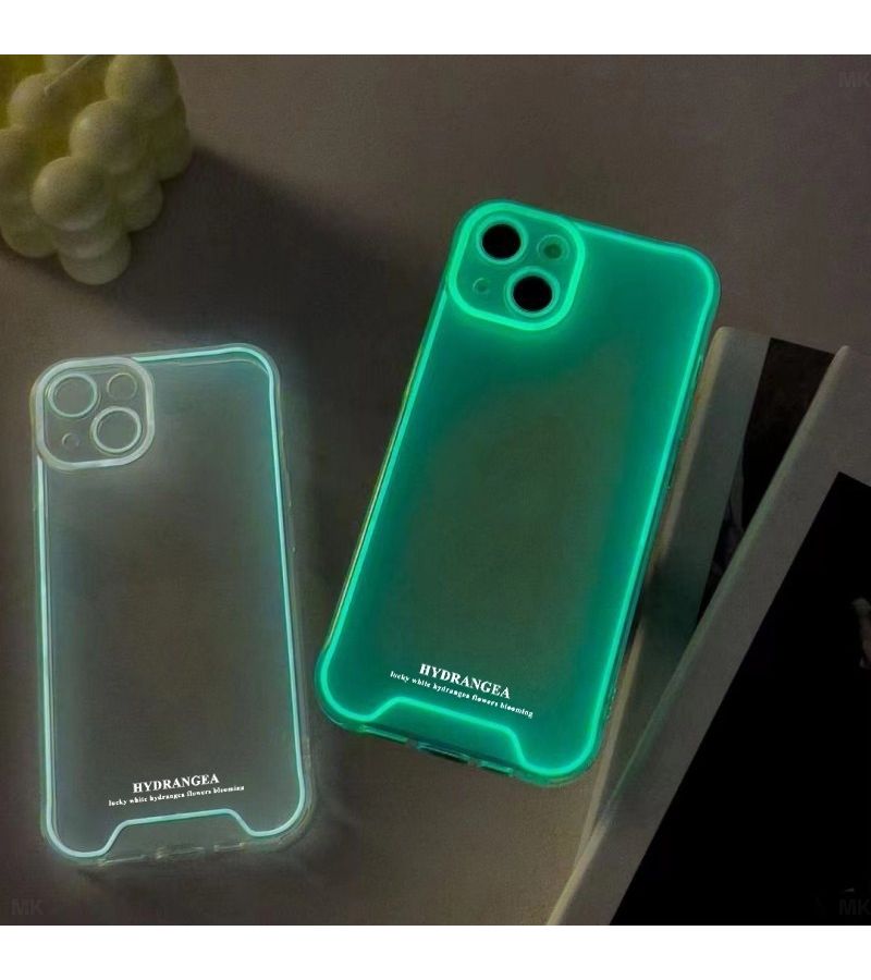 Orange Luminous Phone Case for iPhone X XS Cartoon Flower Leaf Gift - Image 5