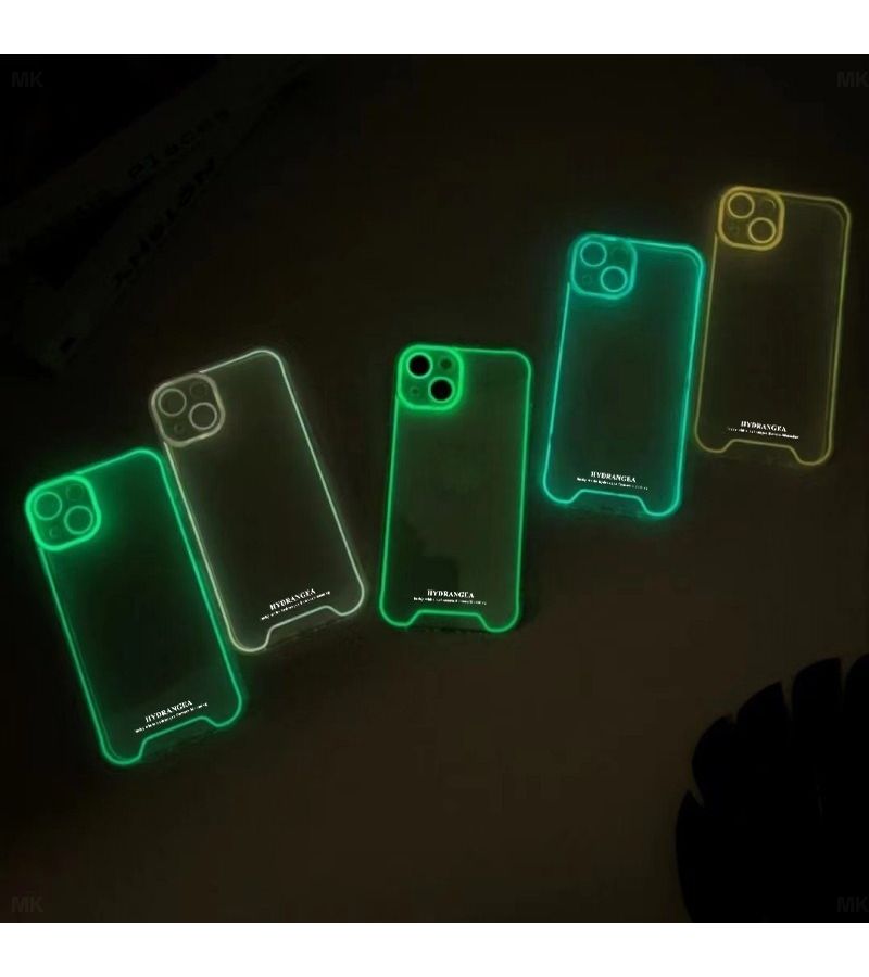 Orange Luminous Phone Case for iPhone X XS Cartoon Flower Leaf Gift - Image 1