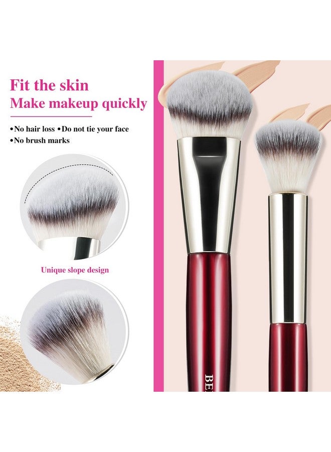 BEILI Makeup Brushes 15Pcs Make Up Brushes Set Premium Vegan Foundation Concealers Blush Eyeshadow Eyeliner Powder Highlighter Blending Face Brush Set(Red) - Image 4