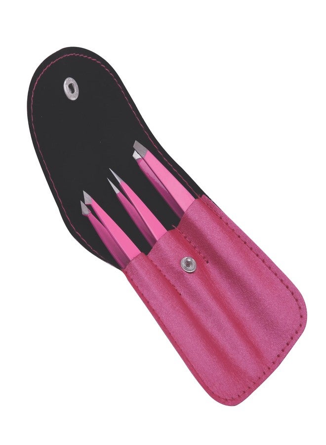 Jimy Eyebrow Tweezers - High Precision Slant Tips Tweezers, Superior Grip, Stainless Steel Tweezers for Women Facial Hair, Sleek Design for Ingrown Hair (Pack Of 3) - Image 2