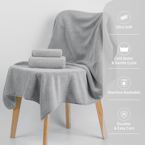 MICROFI New Microfiber Bath Towel Set, 3 Piece, Oversize, Quick Dry, Lint Free, Includes Body, Hand and Face Towels - Image 5