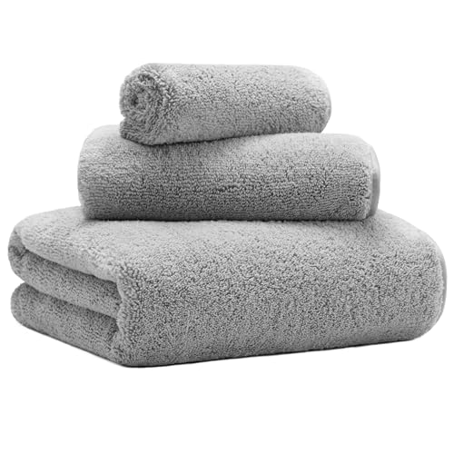MICROFI New Microfiber Bath Towel Set, 3 Piece, Oversize, Quick Dry, Lint Free, Includes Body, Hand and Face Towels - Image 1