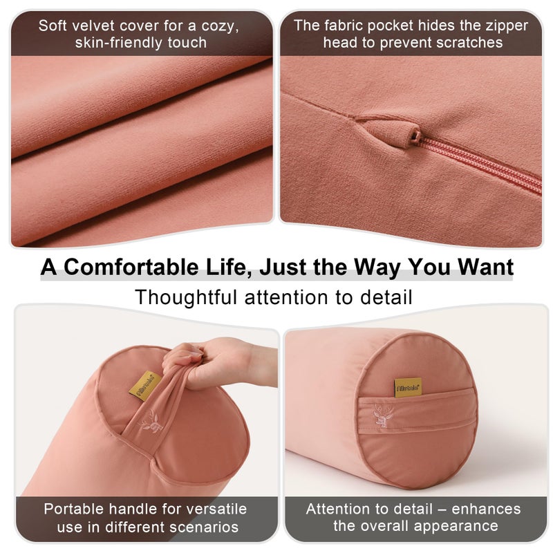 Ailuteie Body Pillow for Adults,Long Round Pillow,Big Cylindrical Pillow,Large Full Bolster Pillows for Side Sleepers (Blush Pink, 47.24"*7.87") - Image 5