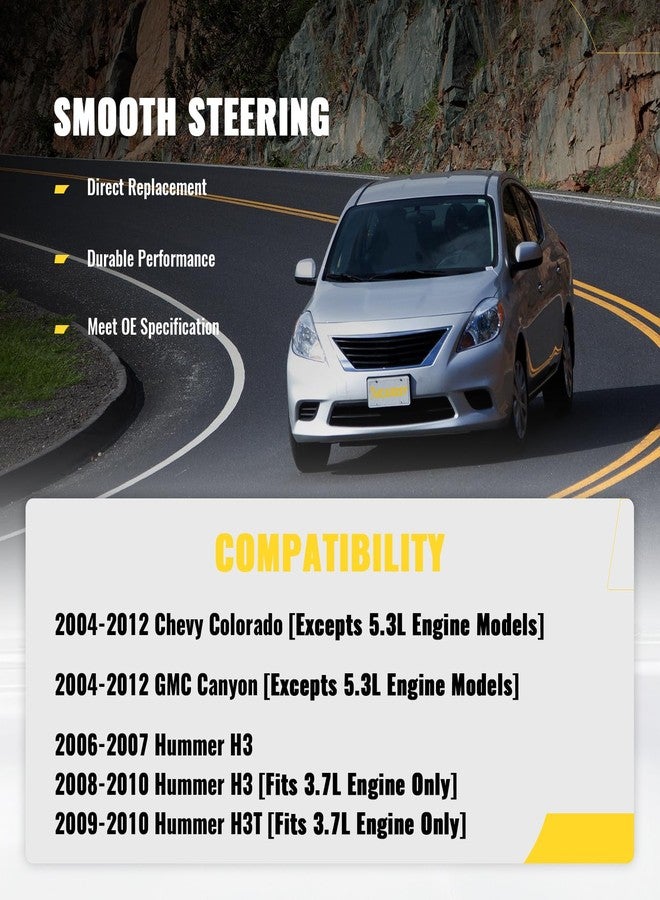 TUCAREST عمود توجيه سفلي TUCAREST 425-105 مع وصلة عالمية (باستثناء موديلات V8 سعة 5.3 لتر) متوافق مع سيارات شيفروليه كولورادو/جي إم سي كانيون موديلات 2004-2012 / هامر H3 موديلات 2006-2010 / H3T موديلات 2009-2010 / بديل للرقم 25900714 - Image 2