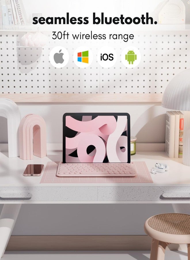 Macally Bluetooth Keyboard for iPad | Wireless Keyboard for Tablet, iPhone (Multi-Device, Built-in Stand, Rechargeable) Easy to Use and Cute Portable - Image 2