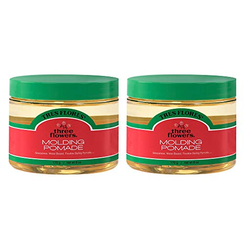 Three Flowers Tres Flores Molding Hair Styling Cream Pomade, For All Hair Types - 6 oz. (2 Pack)