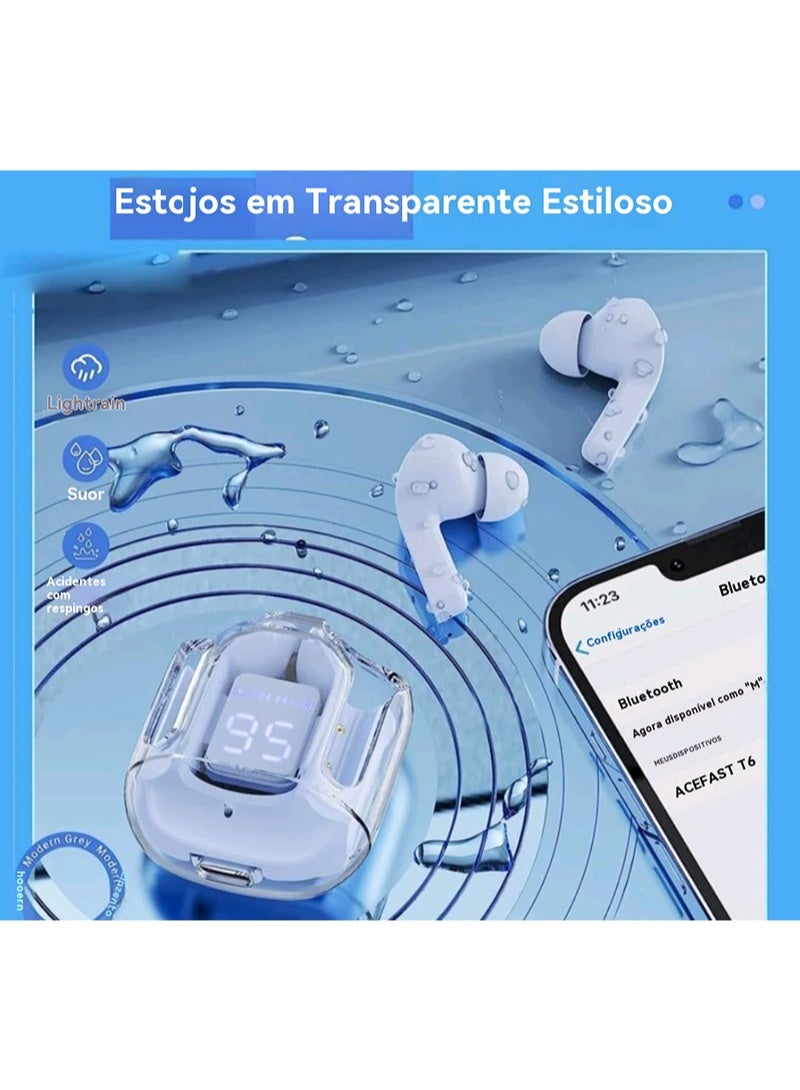 سماعات أذن بلوتوث، مزودة بشاشة رقمية LED لعرض مستوى الطاقة، سماعات أذن لاسلكية داخلية مقاومة للماء ومناسبة للرياضة والأنشطة الخارجية، متوافقة مع الهواتف الذكية (Xiaomi وSamsung)، والألعاب، والموسيقى. - Image 4