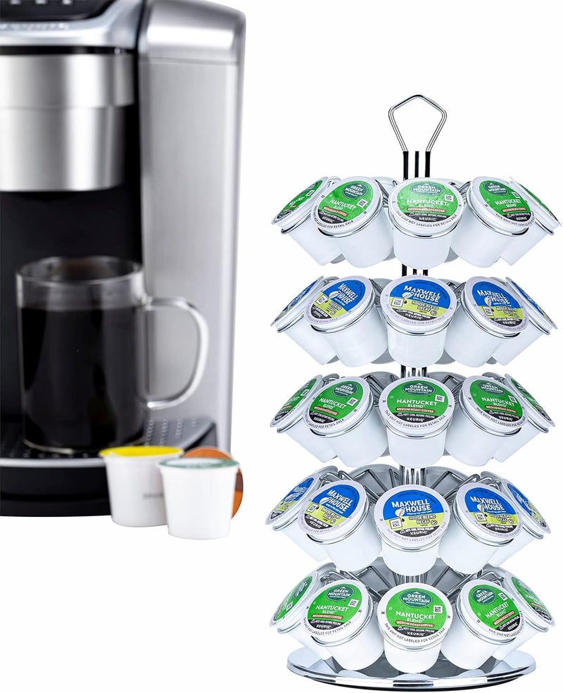 Rice rat K cup Holder Storage Coffee Capsules Pod Holder Carousel 5 Tier Compatible with 45 K-Cup Pods - Image 1