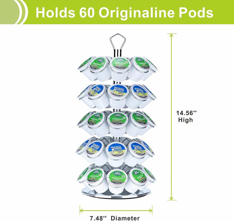 Rice rat K cup Holder Storage Coffee Capsules Pod Holder Carousel 5 Tier Compatible with 45 K-Cup Pods - Image 2