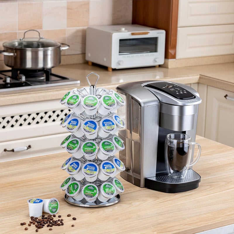 Rice rat K cup Holder Storage Coffee Capsules Pod Holder Carousel 5 Tier Compatible with 45 K-Cup Pods - Image 3