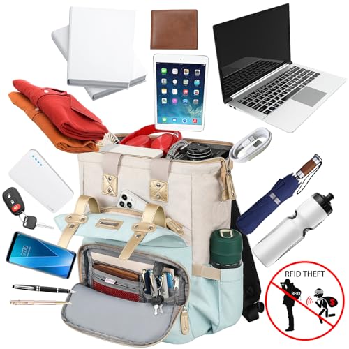 FALANKO Laptop Backpack for Women,17 inch Computer Backpack for Work School Nurse Teacher Business College with Laptop Compartment,RFID, Water-resistant Large Wide Open Travel Backpack Bookbag - Image 2