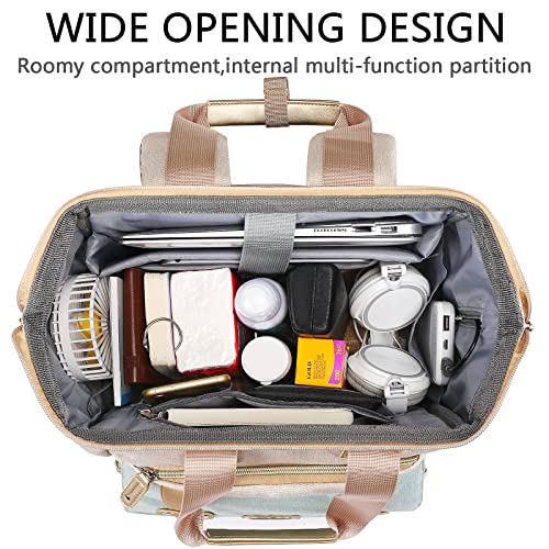 FALANKO Laptop Backpack for Women,17 inch Computer Backpack for Work School Nurse Teacher Business College with Laptop Compartment,RFID, Water-resistant Large Wide Open Travel Backpack Bookbag - Image 4