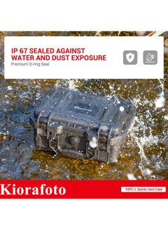 Kiorafoto صندوق تخزين علوي، حافظة صلبة مقاومة للماء بدرجة Ip67 لأكثر من 100 حامل علوي مقاس 3 × 4 بوصات 35 نقطة أو أكثر من 20 حامل بطاقة مغناطيسي، منظم بطاقات رياضية تجارية مع مقسمات متحركة وتصميم مضاد للضياع وملصقات  - Image 4