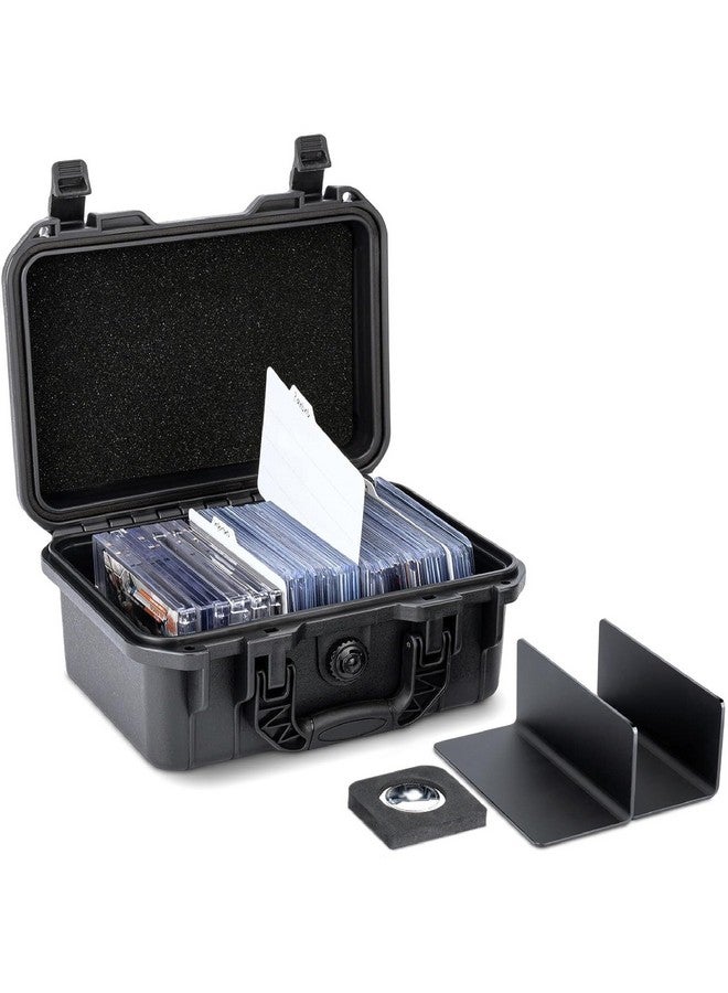 Kiorafoto Toploader Storage Box，Ip67 Waterproof Hard Case For 100+ 3"X 4" 35Pt Top Loaders Or 20+ Magnetic Card Holders，Trading Sports Cards Organizer With Movable Dividers & Antiloss Design & Labels  - Image 2
