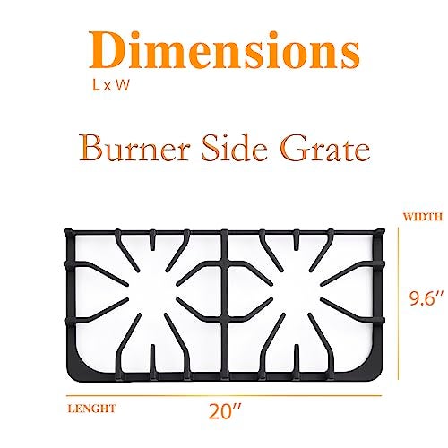 atgestore Upgraded 807327101 Side Grate Replacement for Frigidaire Stove Parts 20 x 9.6 IN Cast Iron Grate Kenmore Gas Range Parts Surface Burner Grate Frigidaire Gas Cooktop Parts Cookware Accessories - Image 4