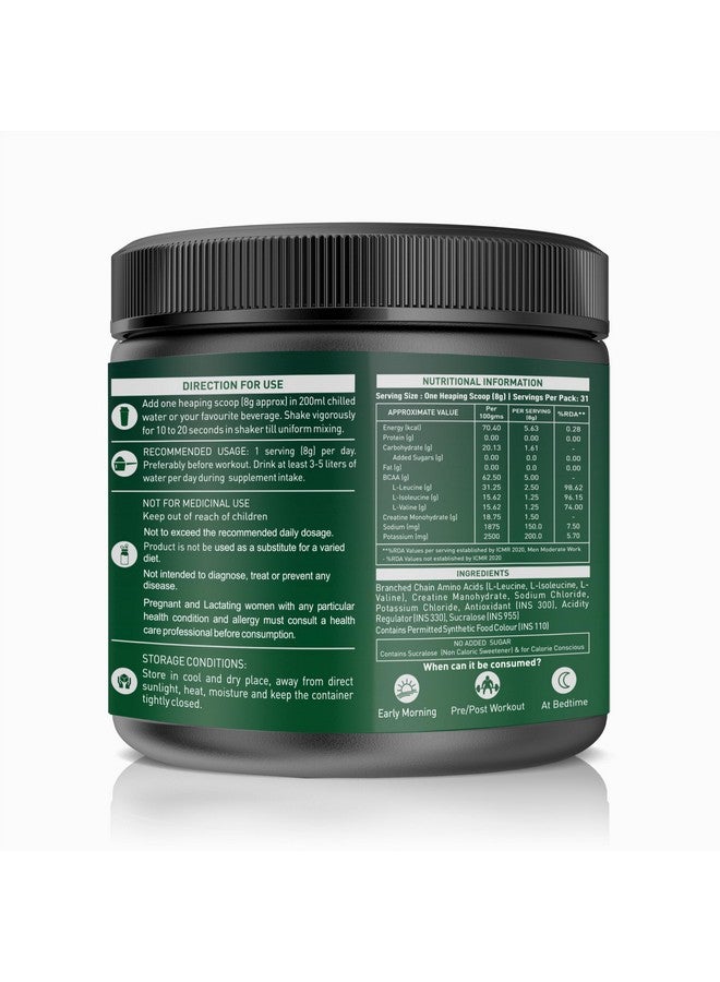 NAKPRO BCAA-Instantized 2:1:1,BCAA - Jar (31 Servings, 250g- (250 g, Fruit Punch) - Image 2