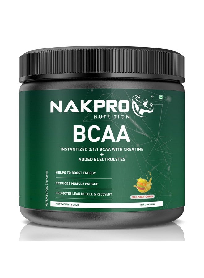 NAKPRO BCAA-Instantized 2:1:1,BCAA - Jar (31 Servings, 250g- (250 g, Fruit Punch) - Image 1