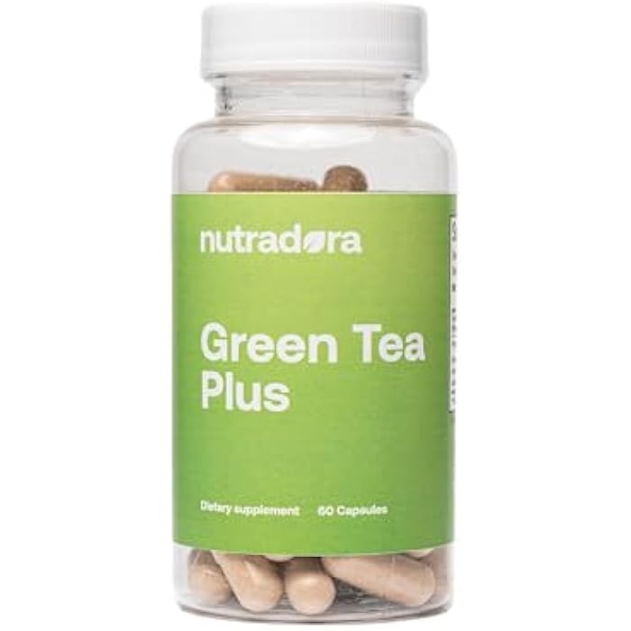 Nutradora Green Tea Extract Capsules with EGCG and Green Coffee Bean Extract - Organic Herbal Supplement with Digestion Support for Women and Men, Vegan, 60 Pills - Image 1
