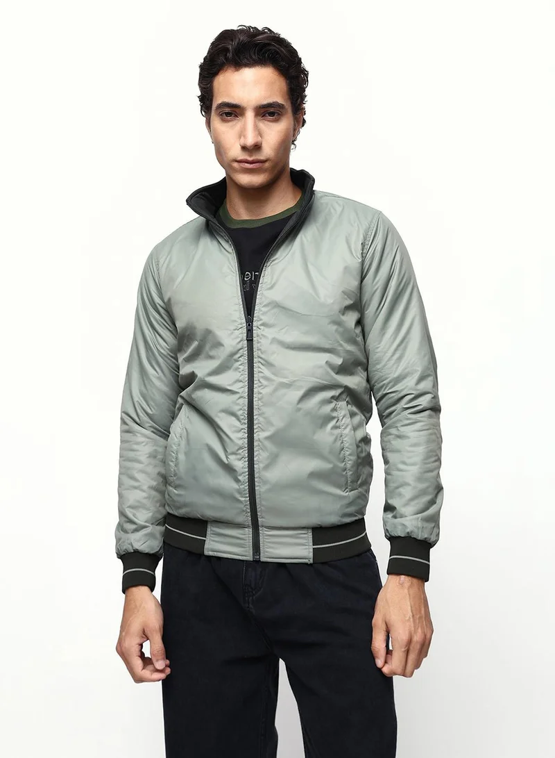 دينيس لينغو جاكيت رجالي قابل للعكس بوليستر % باللون الأخضر البترولي والنعناعي