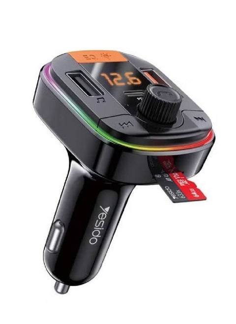 Y45 43W Fast Charging Car Charger with PD + QC3.0 and FM Transmitter – Wireless Audio Solution