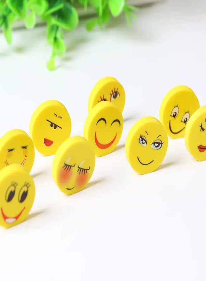 VTL Smiley Face Erasers for Kids & Students | Cute Emoji Pencil Erasers for School, Drawing & Return Gifts | Soft Non-Toxic Rubber Erasers | Assorted Designs | Pack of 24 - Image 5