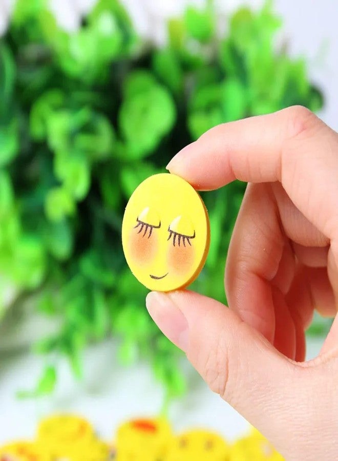 VTL Smiley Face Erasers for Kids & Students | Cute Emoji Pencil Erasers for School, Drawing & Return Gifts | Soft Non-Toxic Rubber Erasers | Assorted Designs | Pack of 24 - Image 2
