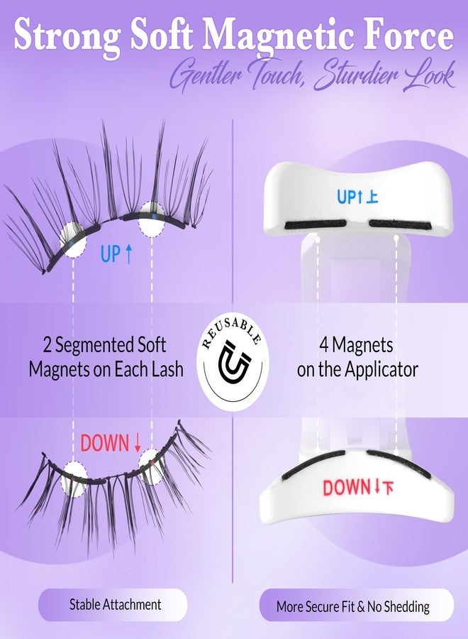 Bepholan Soft Magnetic Lashes with Applicator,No Glue Needed Reusable Soft Magnetic Eyelashes Natural Look Easy to Wear and Remove Waterproof Cruelty-free False Lashes（RC001） - Image 2