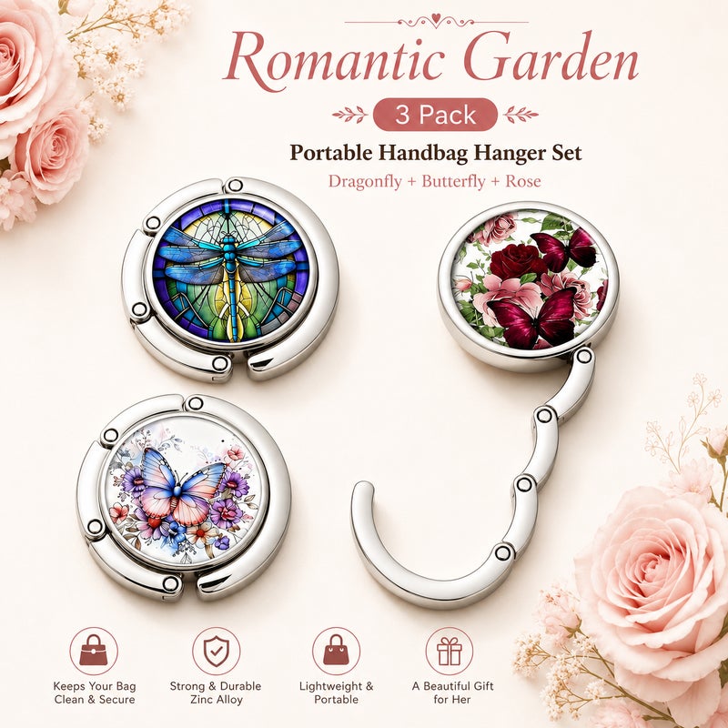 Foldable Purse Hook for Table, Portable Handbag Hanger Desk Bag Holder for Women, Compact Table Bag Hook for Office, Dining and Travel - Image 1