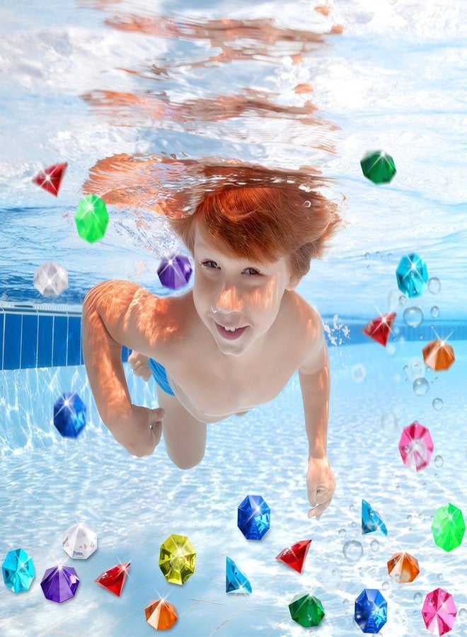 MARFOREVER 36 Pcs Lagre Dive Gem Pool Toys, Pirate Treasure Gems Colorful Fake Acrylic Diamond Underwater Gemstone with 1 Mesh Bag for Vase Filler Summer Swimming Water Beach Toys Party Favors - Image 3