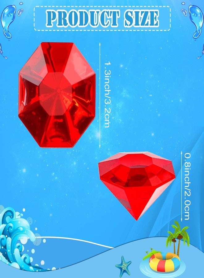 MARFOREVER 36 Pcs Lagre Dive Gem Pool Toys, Pirate Treasure Gems Colorful Fake Acrylic Diamond Underwater Gemstone with 1 Mesh Bag for Vase Filler Summer Swimming Water Beach Toys Party Favors - Image 2