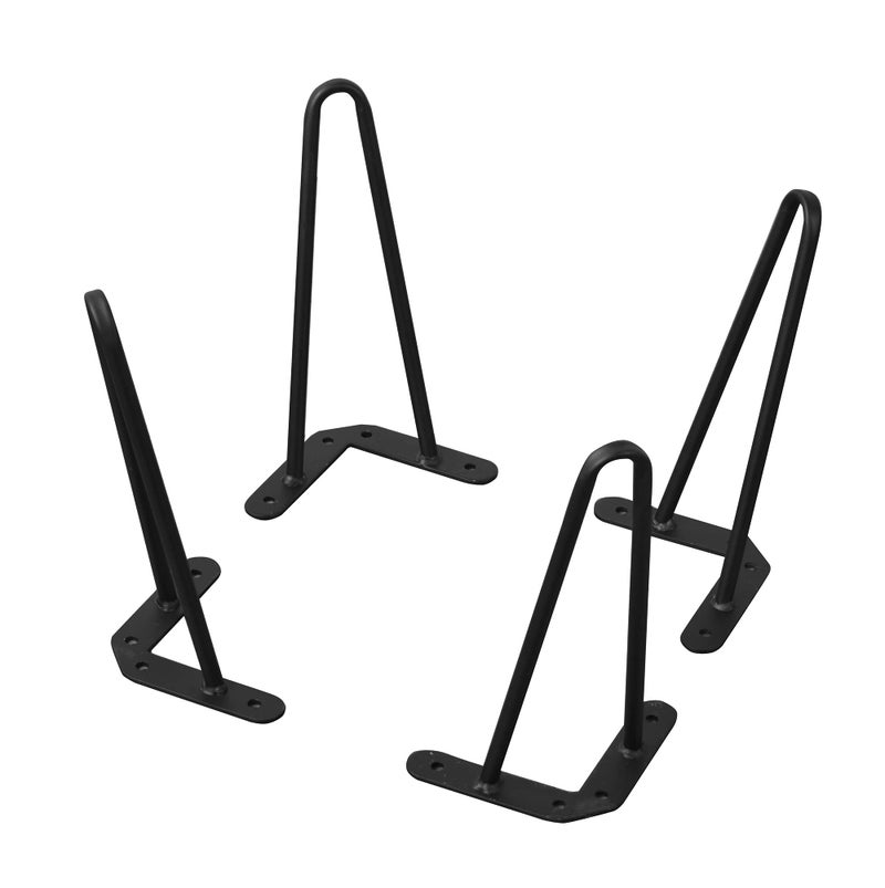 Home Soft Things Hairpin Metal Table Legs 10 Inch Legs for Furniture Coffee Bench Dining End Industrial Table Desk Set of 4 with Black Screws, 10" - Image 3