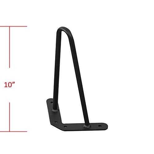 Home Soft Things Hairpin Metal Table Legs 10 Inch Legs for Furniture Coffee Bench Dining End Industrial Table Desk Set of 4 with Black Screws, 10" - Image 5