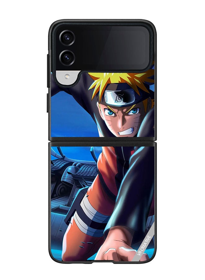 VR CREATIVE Protective Case Cover For Samsung Galaxy Z Flip4 Naruto Uzumaki Design Multicolour - Image 1