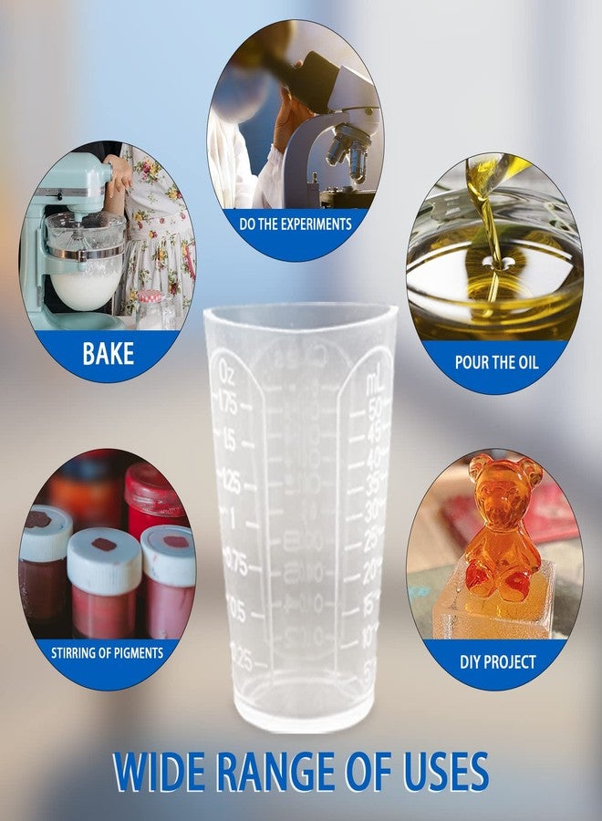 Modixun 4Pcs Silicone Resin Measuring Cups, Thick Silicone Mixing Pouring Cups with 3 Measurement Units, Non-Stick Silicone Mixing Cups for Epoxy Resin, 50ml - Image 5
