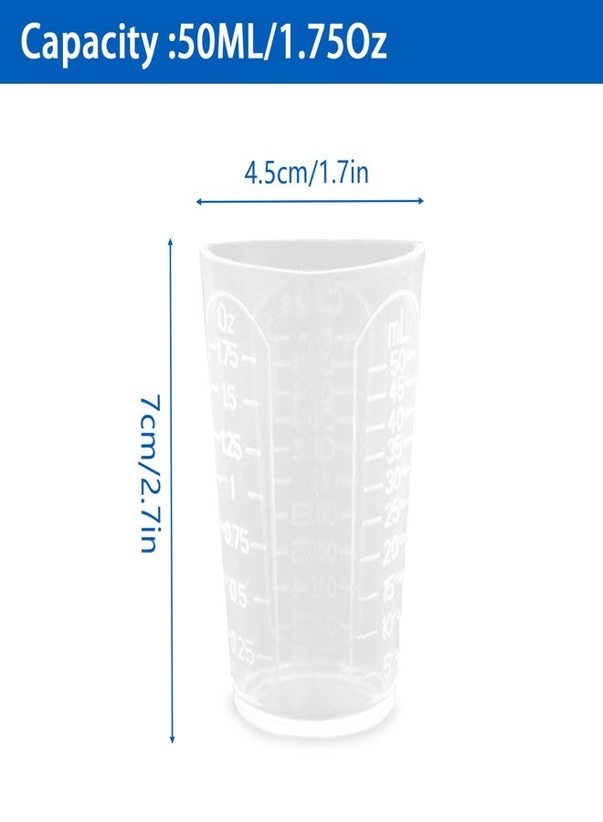 Modixun 4Pcs Silicone Resin Measuring Cups, Thick Silicone Mixing Pouring Cups with 3 Measurement Units, Non-Stick Silicone Mixing Cups for Epoxy Resin, 50ml - Image 2