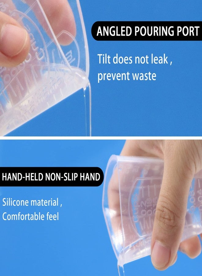 Modixun 4Pcs Silicone Resin Measuring Cups, Thick Silicone Mixing Pouring Cups with 3 Measurement Units, Non-Stick Silicone Mixing Cups for Epoxy Resin, 50ml - Image 3