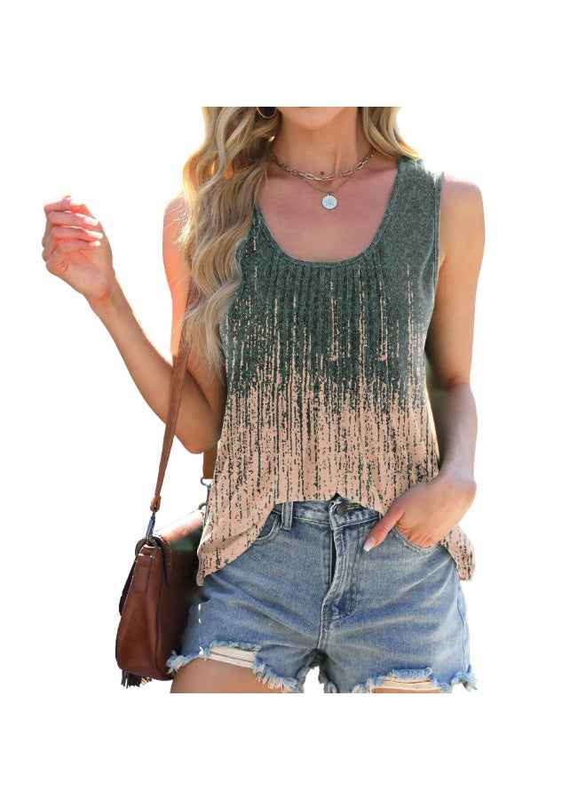 general OFEEFAN Women's Side Slit Tank Tops Flowy Sleeveless Shirts Loose Fit Scoop Neck Tops Basic Casual - Image 1