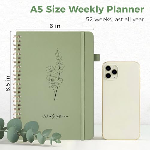 Oucaru Undated Weekly Planner, A5 To Do List Notebook with Goal & Habit Tracker Organizer, 52 Weekly Planner Notebook with Spiral Binding for Office Home School Supplies - Image 2