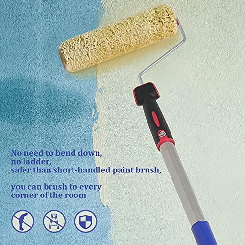 FLY HAWK Paint Roller,4 FT Brush kit Multi-Function Paint Roller kit with House Paint Roller Brush Stainless Steel Pole, New Splicing Rod, Mural Brush for Walls and Ceiling (White) (4 FT) - Image 5