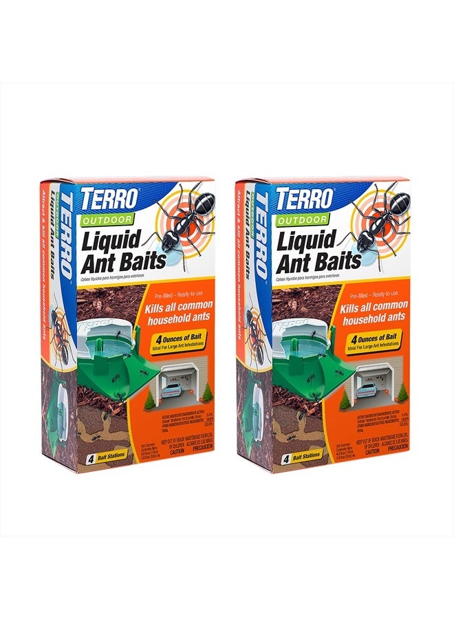 Terro TERRO T1804SR Outdoor Ready-to-Use Liquid Ant Bait Killer and Trap - Kills Common Household Ants - 8 Bait Stations  - Image 1