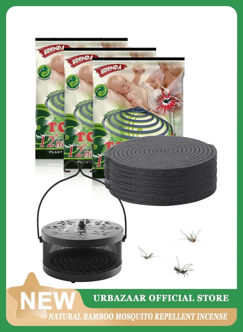 TOPONE 3Pack 30Coils Mosquito Coils  with 1 Mosquito Coil Box Iron Holder Household Censer Repellent Incense Coil - Image 1