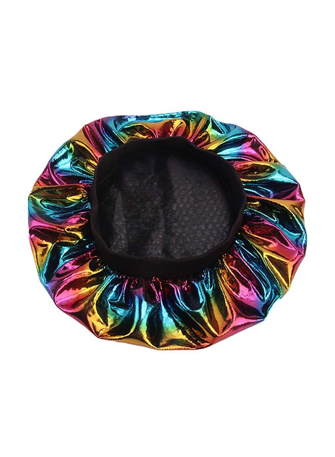 NIBEMINENT Holographic Satin Wide Band Shower Cap Multicolour - Image 1